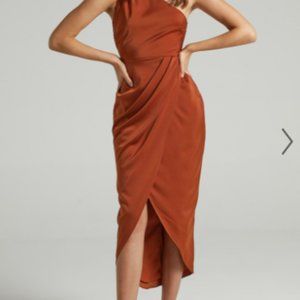 Showpo: Felt So Happy High-lo Dress, Copper